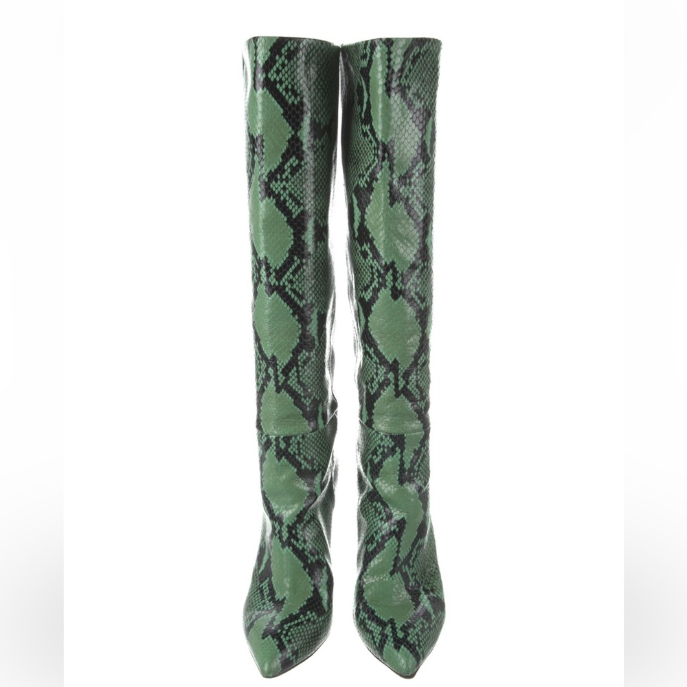 Paris Texas 105mm Python embossed leather tall boots